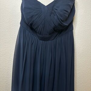 Jenny Yoo Strapless Navy Dress